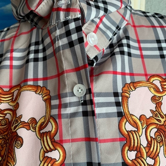 Diandian Didi Multicolored Long Sleeve Button Down Blouse Size Large - Picture 14 of 17